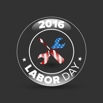 Labor Day badge Stock Illustration