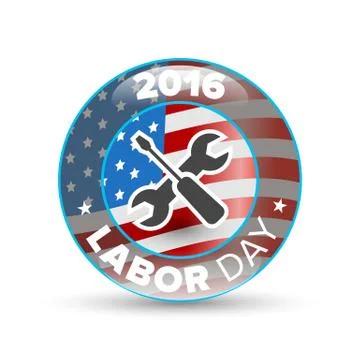 Labor Day badge Stock Illustration