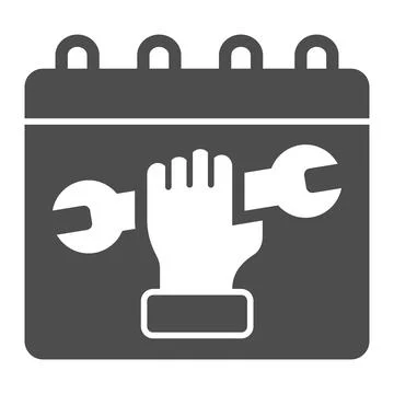 Labor day calendar solid icon, labour day concept, International Workers Day Illustrazione stock