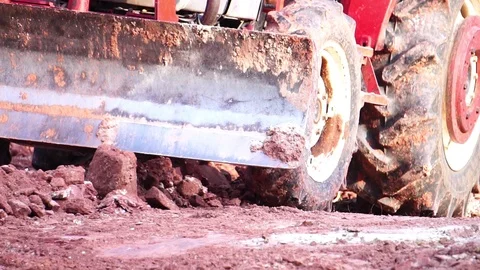 Labor Day concept: close-up operation of the tractor Stock Footage 105722926