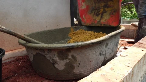 Labor Day concept: man construction worker concrete  Stock Footage 117104407