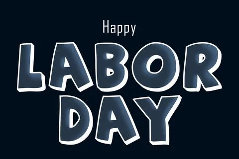 Labor Day. Creative text on a dark background. Stock Illustration