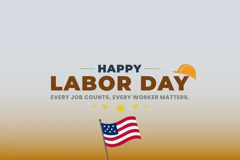 Labor Day Design with Bold Text and USA Flag on Gradient Background イラスト素材