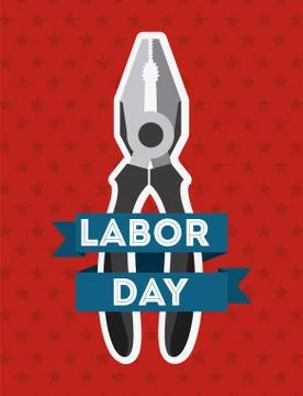 Labor day design over red background, vector illustration Ilustração Stock