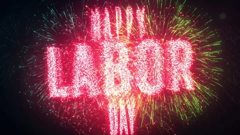 Labor Day Fireworks Display Happy laborday Stock Footage 297086622