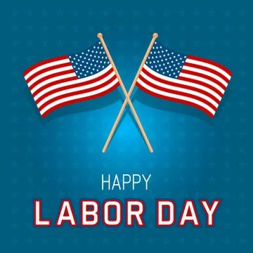 Labor Day Flags Card Stock Illustration