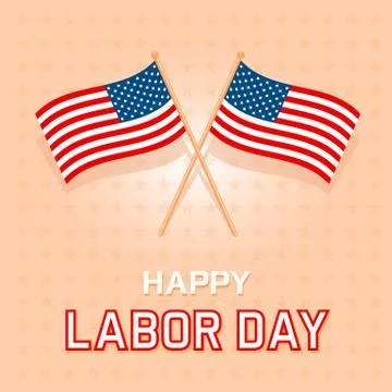 Labor Day Flags Card Stock Illustration