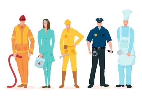 Labor Day. A group of people of different professions Stock Illustration