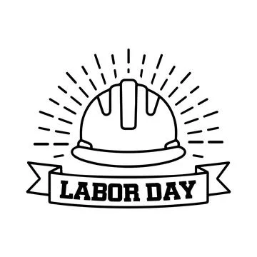 Labor Day Hard Hat Illustration Icon Stock Illustration