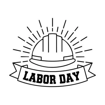 Labor Day Hard Hat Illustration Icon Stock Illustration