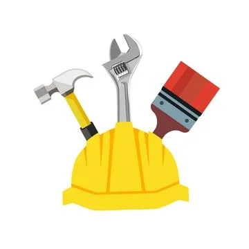 Labor day helmet with a bunch of tools on it Stock Illustration