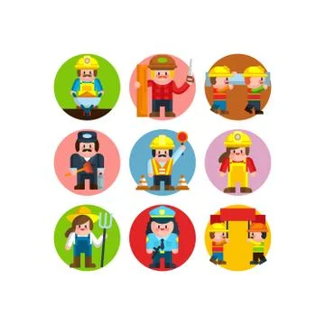 Labor day illustration of workers Stock Illustration