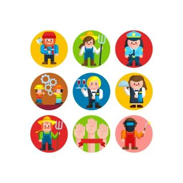 Labor day illustration of workers Stock Illustration