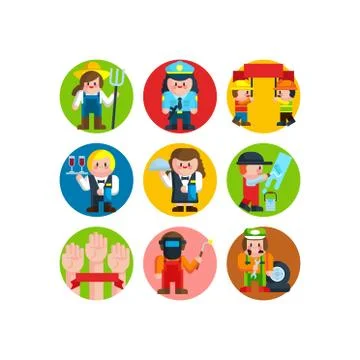 Labor day illustration of workers Stock Illustration