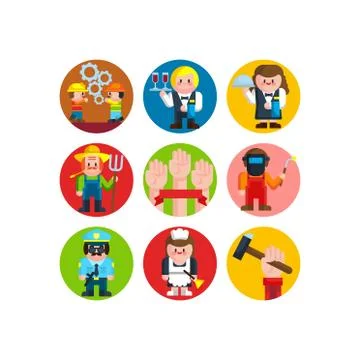 Labor day illustration of workers Stock Illustration