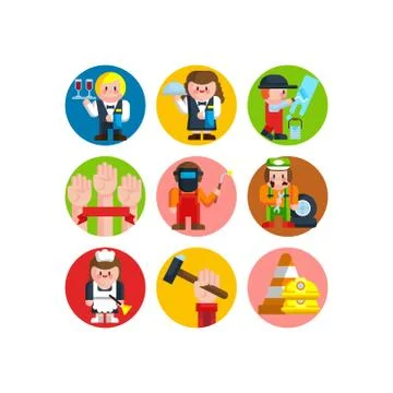 Labor day illustration of workers Stock-Illustration