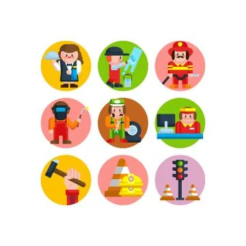 Labor day illustration of workers Stock Illustration