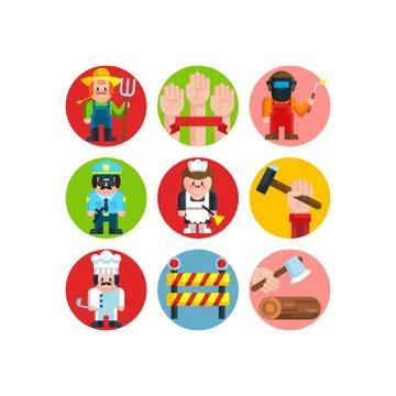 Labor day illustration of workers Stock Illustration