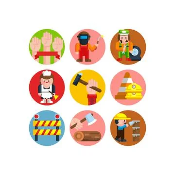 Labor day illustration of workers Stock Illustration