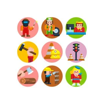 Labor day illustration of workers Stock Illustration