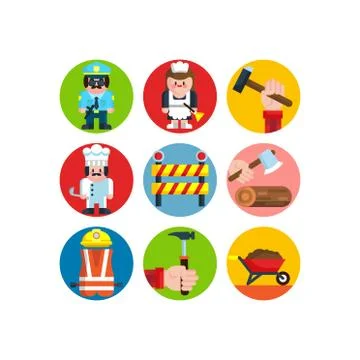 Labor day illustration of workers Stock Illustration