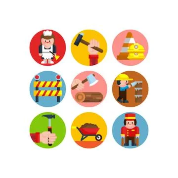 Labor day illustration of workers Stock Illustration