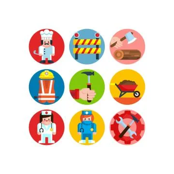 Labor day illustration of workers Stock Illustration