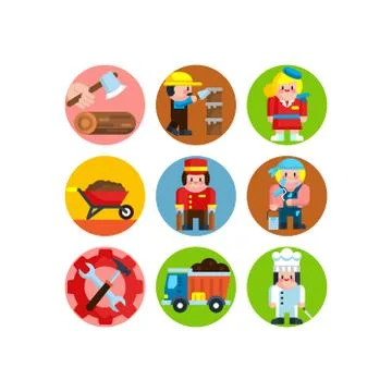 Labor day illustration of workers Stock Illustration