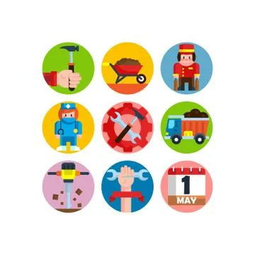 Labor day illustration of workers Illustrazione stock