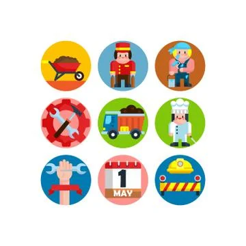 Labor day illustration of workers Stock-Illustration