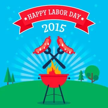 Labor Day invitation 库存插图