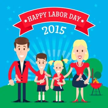 Labor Day invitation 库存插图
