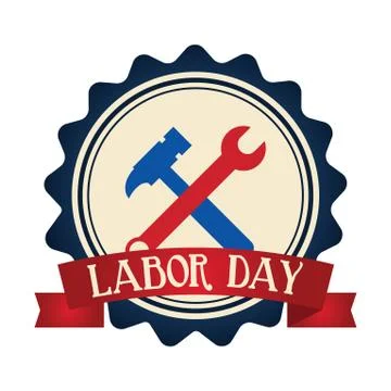 Labor day label Illustrazione stock