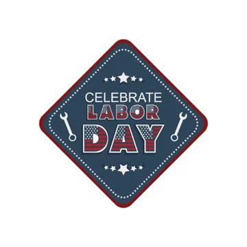 Labor Day Label Illustrazione stock