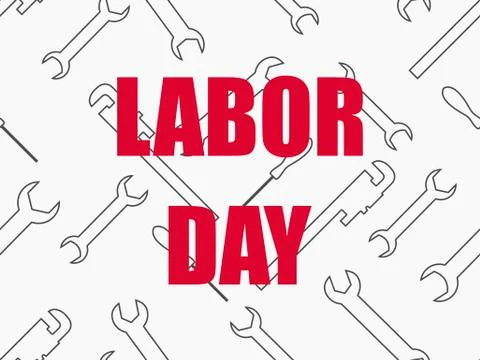 Labor Day, seamless background with wrenches. Greeting card, holiday United S Stock Illustration