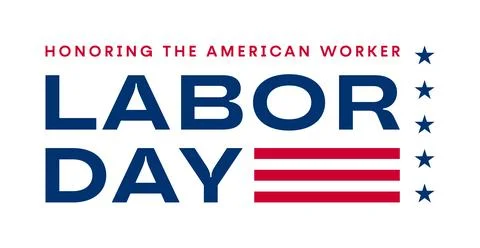 Labor Day text logo, USA Labor Day typography isolated Stock Illustration