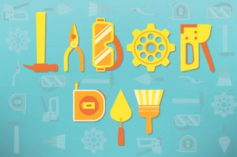 Labor day tools Stock Illustration