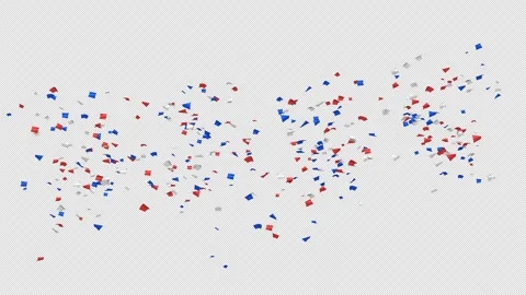 Labor day, USA confetti explosion and falling down on Alpha channel. Stock Footage 279908735