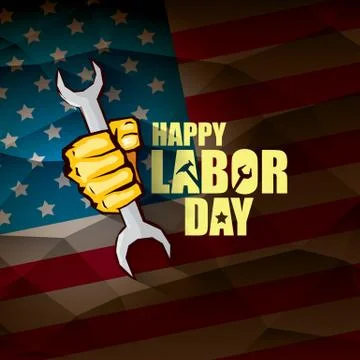 Labor day Usa vector label or background. vector happy labor day poster or Stock Illustration