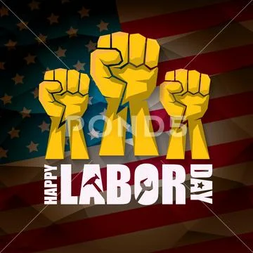 Labor day Usa vector label or background. vector happy labor day poster or Stock Illustration