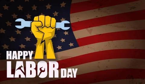 Labor day Usa vector label or horizontal background. vector happy labor day Stock Illustration