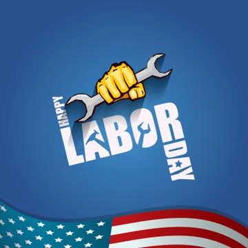 Labor day Usa vector label or background. vector happy labor day poster or Stock Illustration