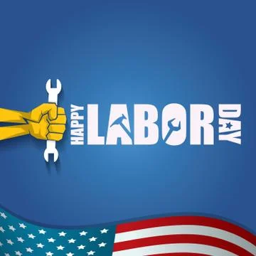 Labor day Usa vector label or background. vector happy labor day poster or Stock Illustration