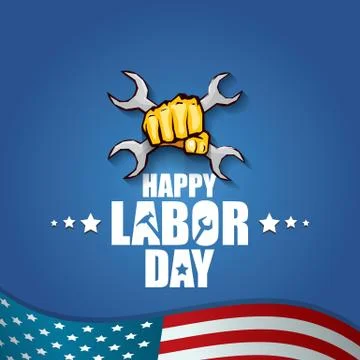 Labor day Usa vector label or background. vector happy labor day poster or Stock Illustration