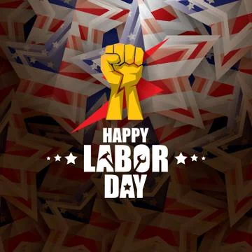 Labor day Usa vector label or background. vector happy labor day poster or Stock Illustration