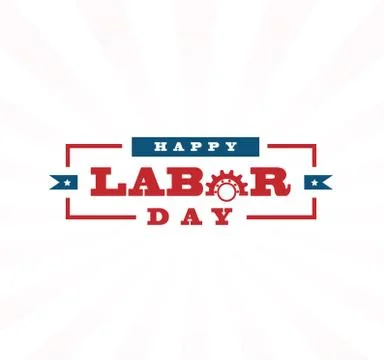 Labor day vector design elements icon label badge Stock Illustration