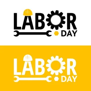 Labor day vector design elements icon label badge Stock Illustration