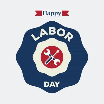 Labor day vector logo label Stock Illustration
