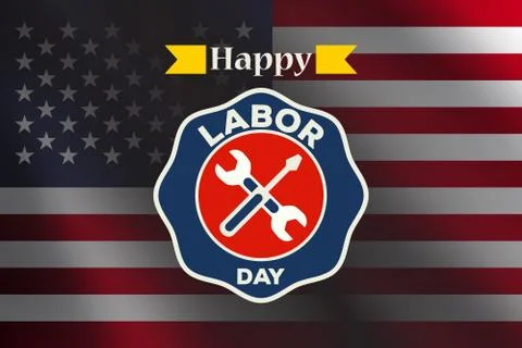 Labor day vector logo label Stock Illustration