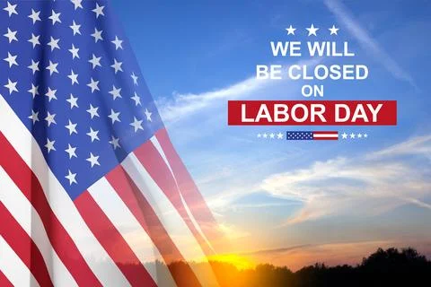 Labor day - We will be closed text Stock Illustration